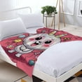 thumbnail image 3 of Cute Cartoon Character Flannel Blanket - Soft Warm and Cozy for Sofa Travel Bed Chair - Whimsical Design with Colorful Horns, 3 of 7