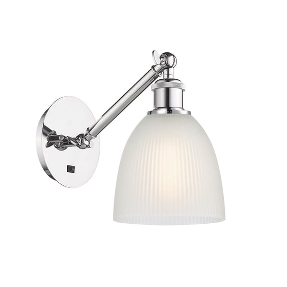 317-1W-PC-G381-LED-Innovations Lighting-Belfast - 1 Light Wall Sconce In Industrial Style-11.38 Inches Tall and 6 Inches Wide Polished Chrome White