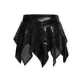 thumbnail image 6 of Miutii Kids Girls Disco Hip Hop Jazz Latin Cha Cha Dance Outfit Sequin Crop Top with Skirt Tassel Arm Sleeves Set Black 6, 6 of 7
