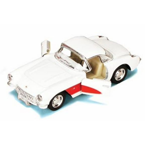 1957 Chevy Corvette, White - Kinsmart 5316D - 1/34 scale Diecast Model Toy Car (Brand New, but NOT IN BOX)