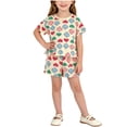 thumbnail image 2 of ITSAME Girls Summer Outfits Crewneck Short Sleeve T-Shirt & Shorts 2-Piece Kids Fashion Casual Set Pink Size 7, 2 of 7