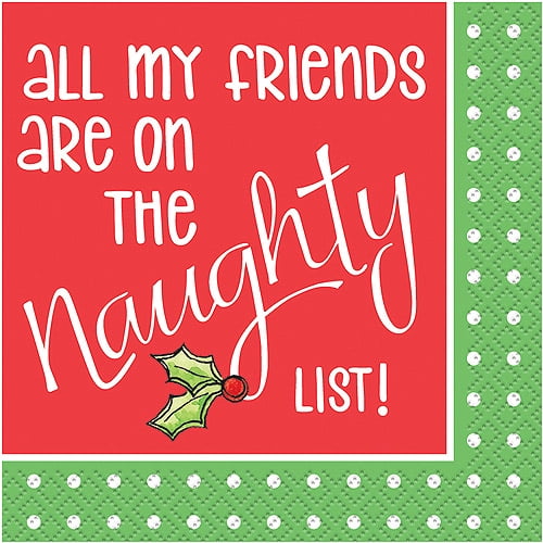 All My Friends are on the Naughty List Cocktail Napkins, 16ct Walmart