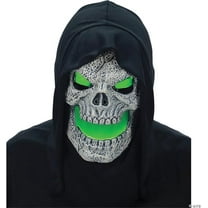 Morris Costumes MR131926 Flaming Green Skull Mask with Hood