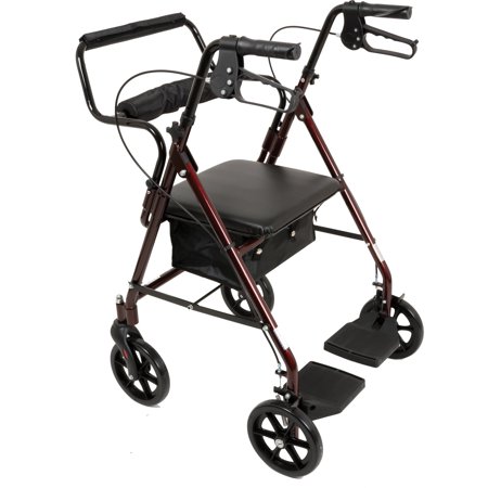 ProBasics Transport Rollator Walker With Seat and Wheels, Folding Walker And Transport Chair
