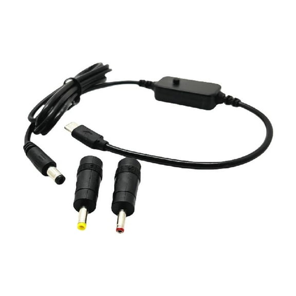 5V 9V 12V 15V 20V USB C to 5.5x2.1mm Cable With 2 Interchangeable Adapter