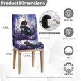 thumbnail image 6 of Xoenoiee Cat Butterfly Flower Print Chair Covers for Dining Room, Stretch Dining Chair Protectors Removable Washable Chair Slipcovers for Home Party Decor, 1 Pack, 6 of 7
