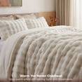 thumbnail image 5 of U by Bedsure Fluffy Comforter Set Queen, White Faux Fur Comforter Set, Soft Shaggy Plush Bubble Queen Size Bedding Comforter Sets, 3 Pieces Luxury Fuzzy Bed Set, 5 of 10