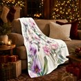 thumbnail image 3 of Hummingbird Garden Flowers And Wings Dreamy Botanical Style Bird Lovers Blooming Garden Bird Motif Warm Flannel Blanket, Mother's Day Gift for Sunroom and Bedroom Home Decor, 3 of 9