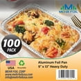 thumbnail image 4 of Mehr 9" x 13" Heavy Duty Deep Aluminum Pans, Half Size Medium | 100/Case, 4 of 5