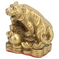 thumbnail image 4 of LAZIOEGR Brass Tiger Statue Attract Wealth Fortune Lucky Figurine, Sturdy Durable Chinese New Year Zodiac Decor for Bedroom Office, Small Knick-Knack 3.54 inches / 9 cm, 4 of 9
