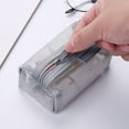 thumbnail image 4 of Purse Nylon Square Mesh Coin Bags Card Transparency Storage Depository Comfortable Zipper Durable Stationery Convenience Black, 4 of 9
