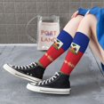 thumbnail image 7 of Women's Knee High Socks Haitian Flag Pattern Thermal Soft Knee Long Socks, 7 of 7
