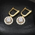 thumbnail image 6 of 2 Carat*2 Fashion Moissanite Drop Earrings - 18K Gold Plated S925 Sterling Silver Halo Earrings, D Color VVS1 Diamond Inlay, Vintage Elegant Jewelry, 6 of 9