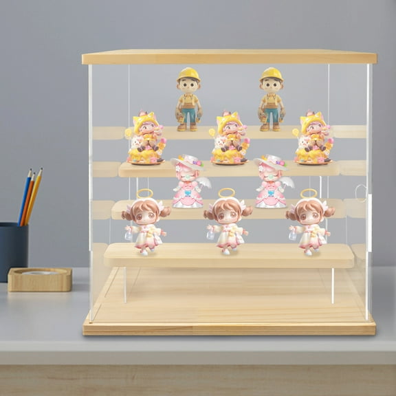 ChicHomey 5 Tier Clear Acrylic Display Case Toy Display Box w LED Light 12 6 12 6 12 68in