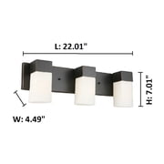Eglo Lighting Ciara Springs 22 Inch 3 Light Bath Vanity Wall Light, Bronze