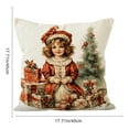 thumbnail image 5 of Christmas Decorations Pillow Covers 18x18" Linen Pillow Case for Sofa Couch Xmas Decorations Christmas Pillow Covers Santa Claus Linen Decorative Cushion Case Printed Throw Pillow Cover, 5 of 7
