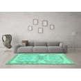 thumbnail image 3 of Ahgly Company Machine Washable Indoor Rectangle Abstract Turquoise Blue Modern Area Rugs, 7' x 10', 3 of 4