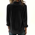 thumbnail image 5 of ClodeEU Women's Velvet V Neck Button Down Long Sleeve Shirt,Casual Slim Blouse ,Women's Plus L, 5 of 6