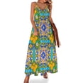 thumbnail image 1 of Fondo de mosaico de cítricos de verano Patrón de fruta de limón de estilo mediterráneo Vestido sin mangas Vestido de fiesta Vestido de noche de mujer, 1 of 7