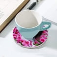 thumbnail image 2 of GZHJMY 4Pcs Round Papillon Dog in Pink Flowers Garden Ceramic Coasters with Cork-Backed for Coffee Drink, Cup Mat Absorbent Stone Coasters, 2 of 5