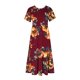 thumbnail image 5 of Puntoco Vestido Midi De Moda Para Mujer Vestido Con Cuello Redondo Y Manga Corta Con Doble Bolsillo Y Estampado Floral Borgoña L,Regalos Para Mujer Joven, 5 of 5