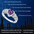 thumbnail image 3 of Gem Stone King 925 Sterling Silver Purple Amethyst Women Ring (1.23 Cttw, Heart Shape 6MM, Gemstone Birthstone, Available in Size 5, 6, 7, 8, 9), 3 of 6