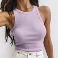 thumbnail image 2 of AherBiu Going out Tops for Women Cropped Tank Top Ribble Knitted Crewneck Slim Fitted Cute Cami Shirts, 2 of 7
