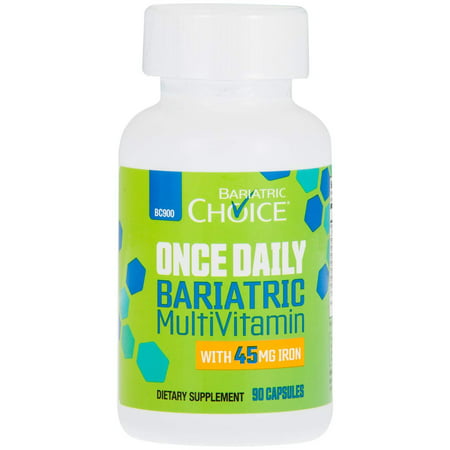 Bariatric Choice  ONCE DAILY Bariatric Multivitamin Capsule with 45 mg of Iron (90 Count), Bariatric Vitamin Supplement for Post Bariatric Surgery Gastric Bypass Patients 90 (Best Vitamins For Bariatric Surgery)