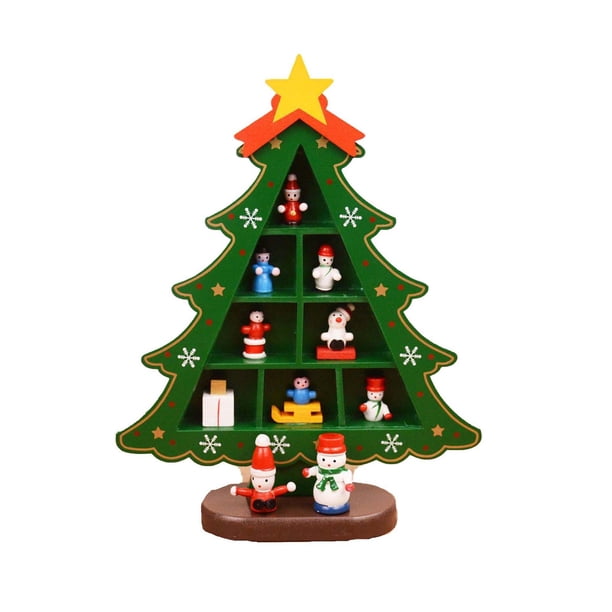 Árbol De Navidad De Madera Diy Para Decorar El Escritorio. Adornos Navideños. Decoración Para La Ventana Del Centro Comercial Infantil.