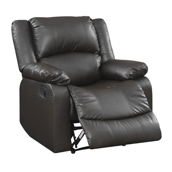 Relax-A-Lounger Pittsburg Recliner in Java Brown Faux Leather
