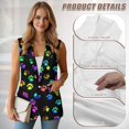 thumbnail image 6 of Uorisanigo Dog Paw Pattern Womens Vest Open Front V Neck Women's Sleeveless Vest Jacket Size 2XL with Pockets Vests Top Casual, 6 of 7