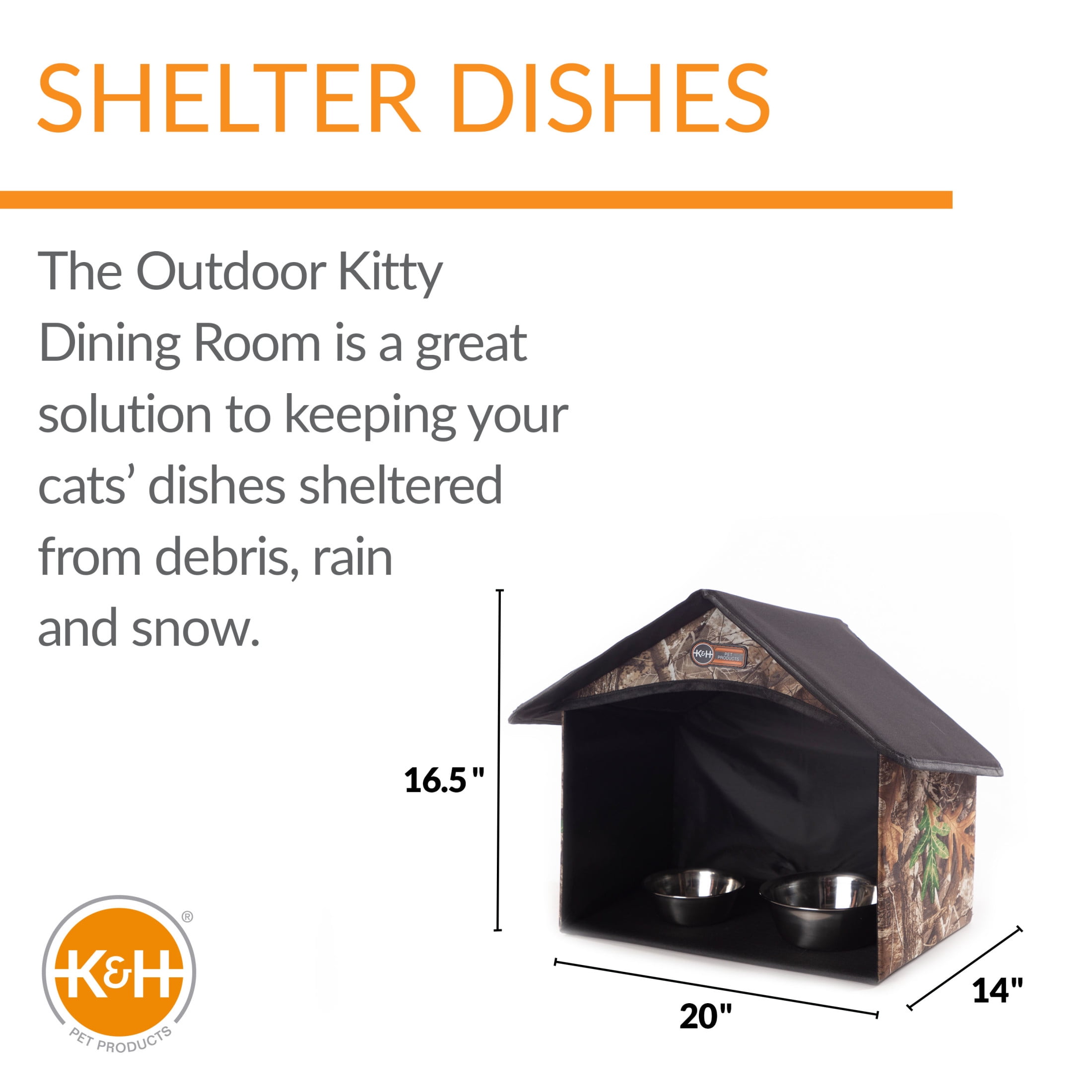 K&H Pet Products Outdoor Kitty Dining Room Realtree EDGE 20 X 14 X 16.5 Inches
