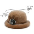 thumbnail image 2 of Sombrero redondo para mujer YONGSHENG Sombrero vintage Caqui Acento floral, 2 of 2