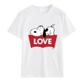 thumbnail image 3 of Camiseta de algodón de Snoopy Anime para mujer, camisetas blancas de manga corta Harajuku, camisetas informales de dibujos animados para hombre, 3 of 4