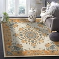 thumbnail image 5 of Area Rugs Indoor Non-Slip Rectangle Rug 2.7x5 Ft Vintage Boho Floral Vintage Ethnic Distress Traditional Style Rug Rubber Backing Floor Mats Non Shedding Home Decor Carpet for Entryway Living Room, 5 of 8