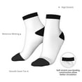 thumbnail image 6 of Rateoe White Pattern Quarter Crew Socks,Toe Seamed Ankle Socks,Cotton Cushioned Breathable Athletic Crew Sports Socks, 6 of 7