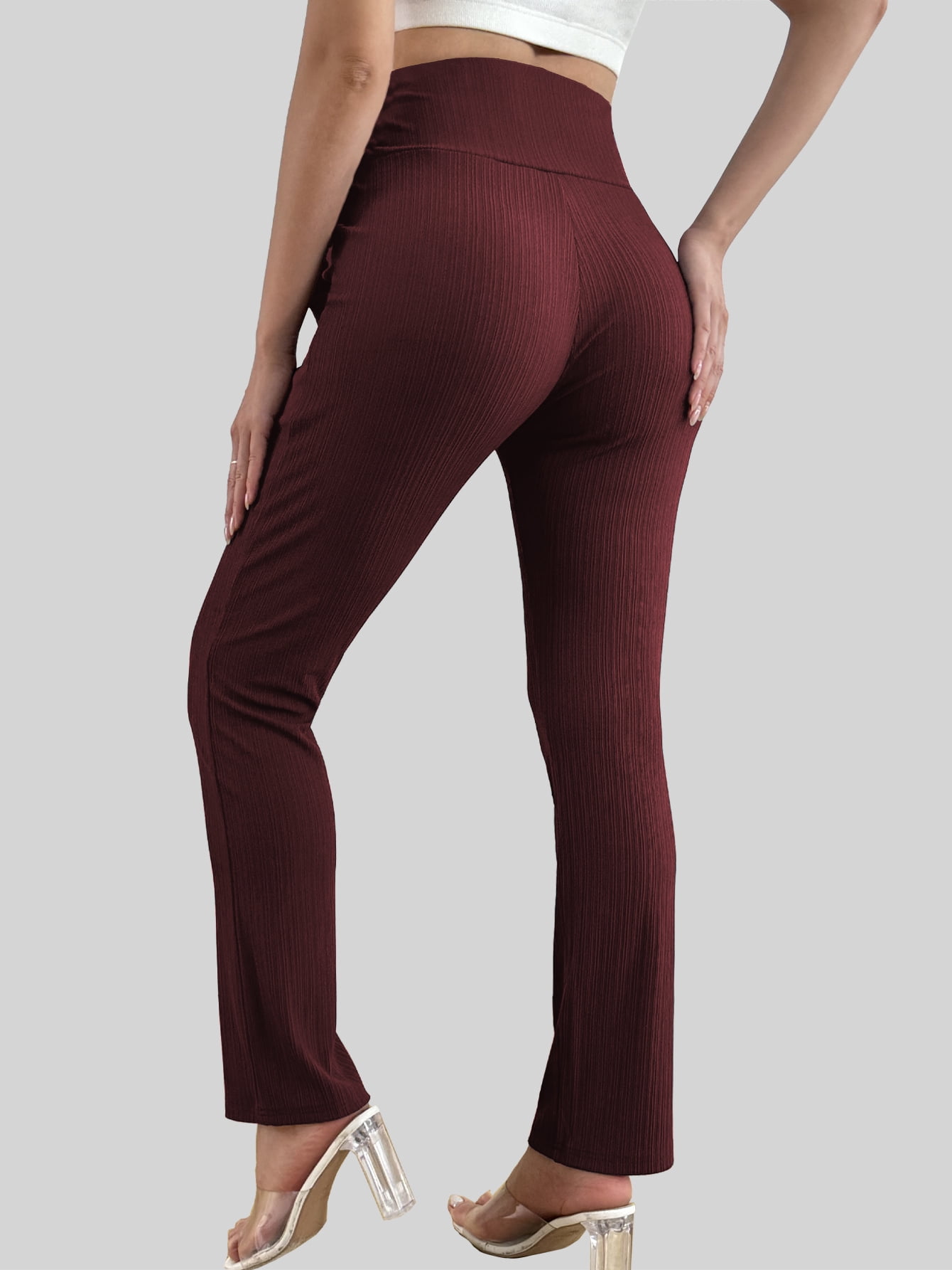 Bearsland Women's Plus Size Maternity Pants Drawstring Maternity Leggings Over The Belly Stretchy Straight Pregnancy Pants with Pockets 2-Pack