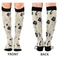 thumbnail image 4 of FORMRS Womens Knee High Socks Casual Long Thick Travel Daily Wear, 1 Pair, Small Black Flowers, 4 of 6