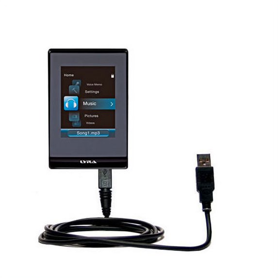 Classic Straight USB Cable suitable for the RCA SL5004 SL5008 SL5016 LYRA Slider with Power Hot Sync and Charge Capabilities - Uses Gomadic TipExchang
