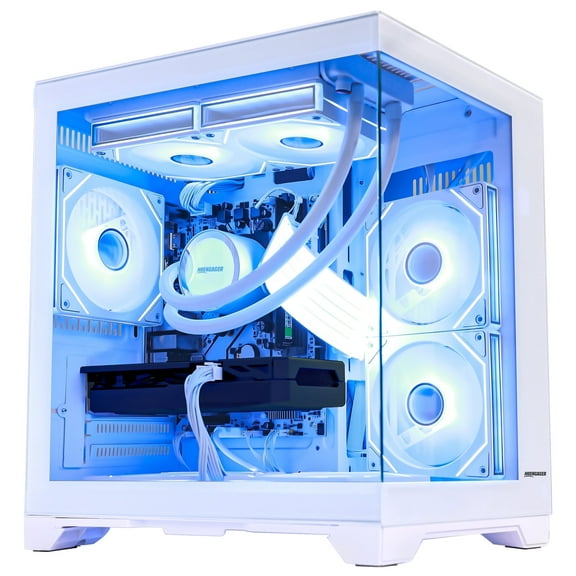 Hoengager Gaming PC -AMD Ryzen 7 5700X 3.4GHz ,NVIDIA RTX 3050 6G,16GB DDR4 RAM ,1TB M.2 and 1TB SATA SSD, Liquid Cooler,WIFI, RGB Fans ,Windows 11