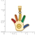 thumbnail image 2 of 14k Enameled Autism w/Smiley Face Handprint Pendant in 14k Yellow Gold, 2 of 2