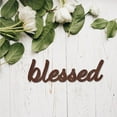 thumbnail image 5 of 1pc Cutout Sign Blessed Wooden Wall Art Decor Wood Word Sculpture Signs Rustic Farmhouse, 5 of 9