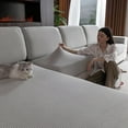 thumbnail image 1 of Sectional Couch Covers Wear Stretch Sofa Covers Washable Soft Couch Cushion Covers Slip Furniture Protector Sofa Slipcovers for Pets( Pieces Seaters+ Chaise Dark ), 1 of 7