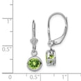 thumbnail image 6 of 925 Sterling Silver Rhodium 6mm Round Peridot Leverback Earrings, 6 of 7