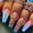 CY1040B7 Jelly Glue, variant on Blue Edge French Gradient Contrast Leopard Print Nail Tips