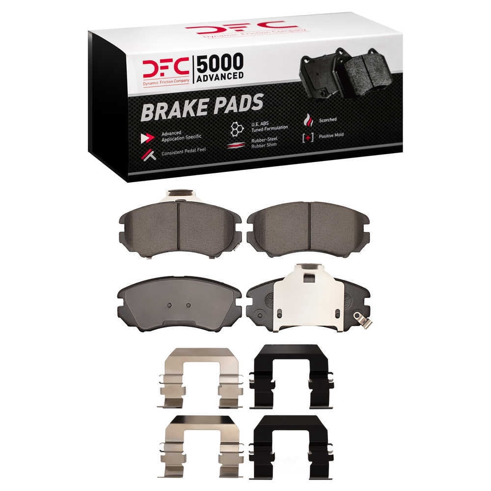 Dynamic Friction Company 1551-0924-01 DFC 5000 Advanced Brake Pads - Ceramic and Hardware Kit - OE