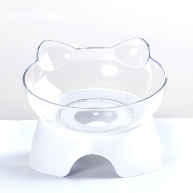 Cat Food Double Bowl Raised Stand Feeding Detachable Food Water Dog Pet Dish 