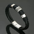 thumbnail image 5 of Ayyufe Mens Dual Layer Braided Leather Magnetic Clasp Wrist Bracelet, 5 of 7