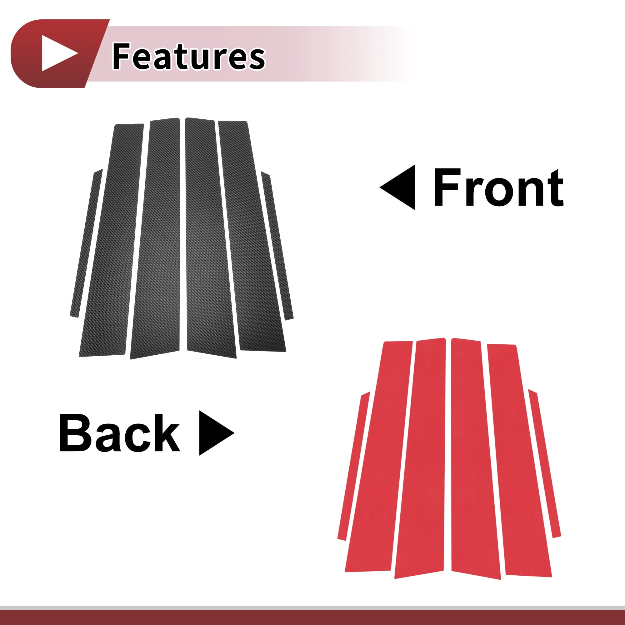 Unique Bargains 6 Pcs Car Door Pillar Window Trim for Toyota Corolla 2007-2013 Light Black