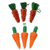 3x Carrot Hamster Chew Toy Rattan Teeth Pet Cage Accessories for Hamster Chinchillas Rabbits Small Carrot-like Rattan Hamster Chew Toy for Teeth Grinding Treat for Play Entertainment for Syrian 3pa